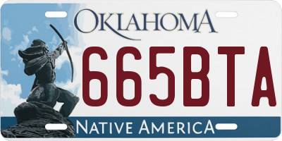 OK license plate 665BTA