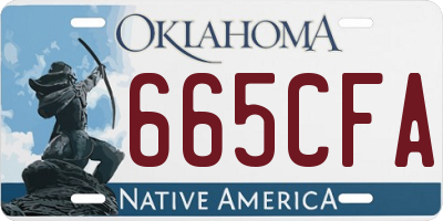 OK license plate 665CFA