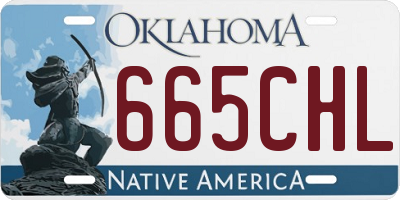 OK license plate 665CHL