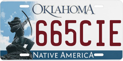 OK license plate 665CIE