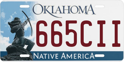 OK license plate 665CII
