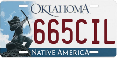 OK license plate 665CIL