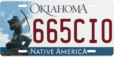 OK license plate 665CIO