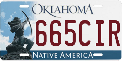 OK license plate 665CIR