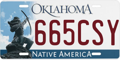 OK license plate 665CSY