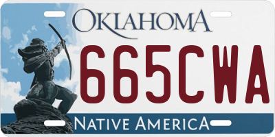 OK license plate 665CWA