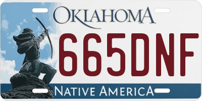 OK license plate 665DNF