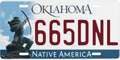 OK license plate 665DNL