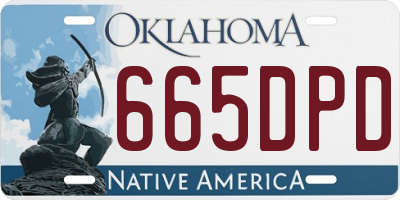 OK license plate 665DPD