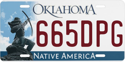 OK license plate 665DPG