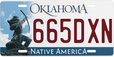 OK license plate 665DXN