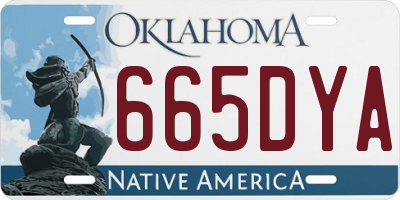 OK license plate 665DYA