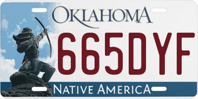 OK license plate 665DYF