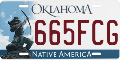 OK license plate 665FCG