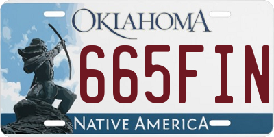 OK license plate 665FIN