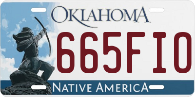 OK license plate 665FIO