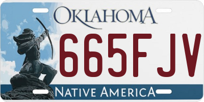 OK license plate 665FJV