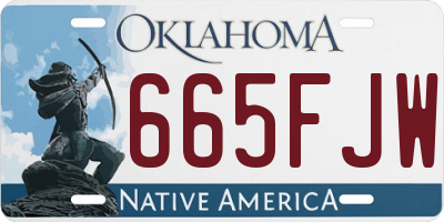 OK license plate 665FJW