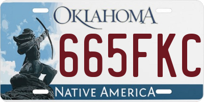 OK license plate 665FKC