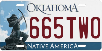 OK license plate 665TWO