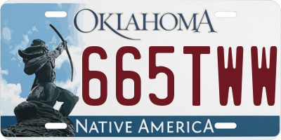 OK license plate 665TWW