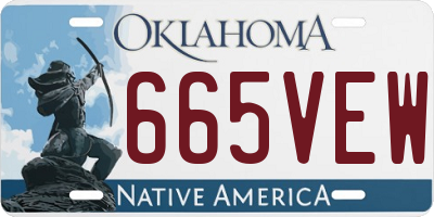 OK license plate 665VEW