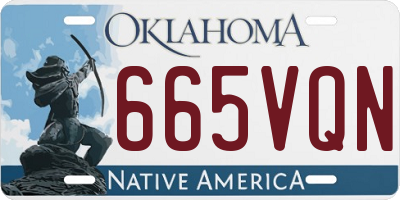 OK license plate 665VQN