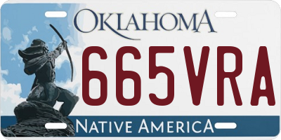 OK license plate 665VRA