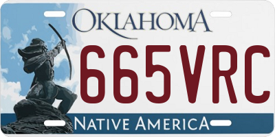 OK license plate 665VRC