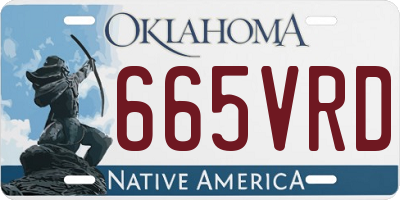 OK license plate 665VRD