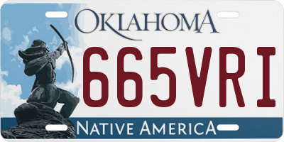 OK license plate 665VRI