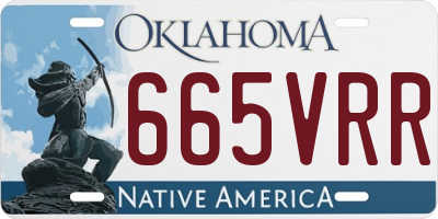 OK license plate 665VRR