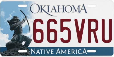 OK license plate 665VRU