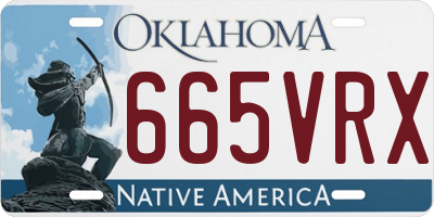 OK license plate 665VRX