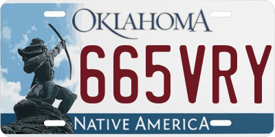 OK license plate 665VRY