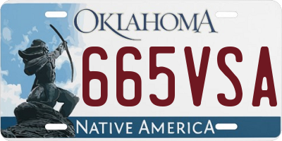 OK license plate 665VSA