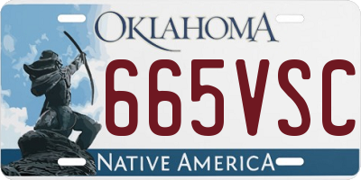 OK license plate 665VSC