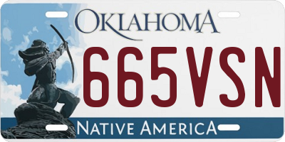 OK license plate 665VSN