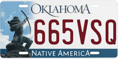 OK license plate 665VSQ