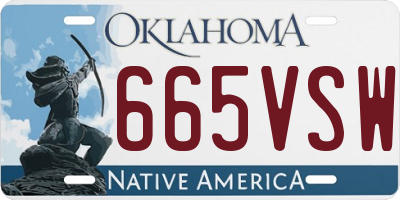 OK license plate 665VSW