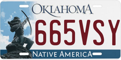 OK license plate 665VSY