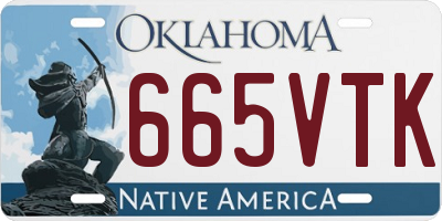 OK license plate 665VTK