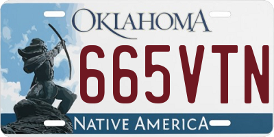 OK license plate 665VTN