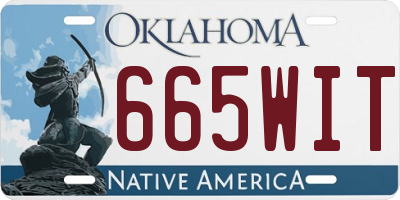 OK license plate 665WIT