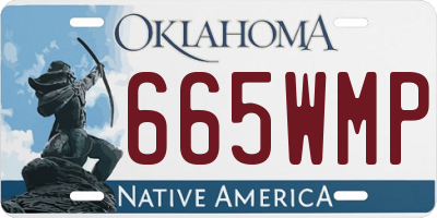 OK license plate 665WMP