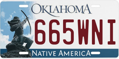 OK license plate 665WNI