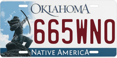 OK license plate 665WNO