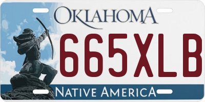 OK license plate 665XLB