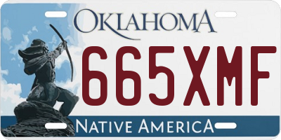 OK license plate 665XMF