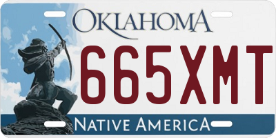 OK license plate 665XMT
